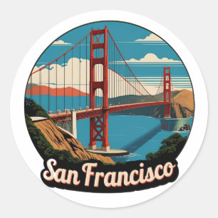 Golden Gate Bridge San Francisco Classic Round Sticker