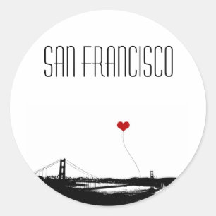 Golden Gate Bridge San Francisco Lover's Classic Round Sticker
