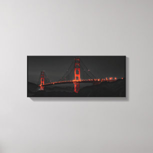 Golden Gate Bridge, San Francisco Night Time Canvas Print