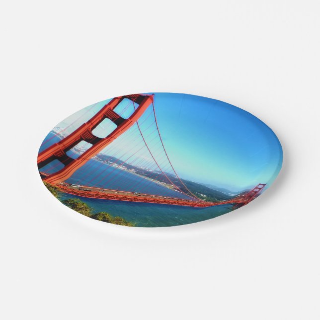 Golden Gate Bridge - San Francisco Paper Plate (Angled)