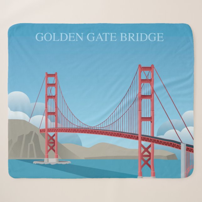 Golden Gate Bridge | San Francisco Sherpa Blanket (Front (Horizontal))