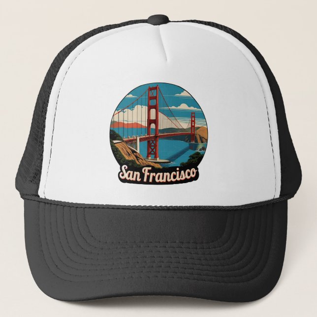 Golden Gate Bridge San Francisco Trucker Hat (Front)