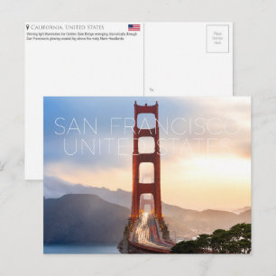 Golden Gate Bridge, San Francisco, USA Travel Postcard