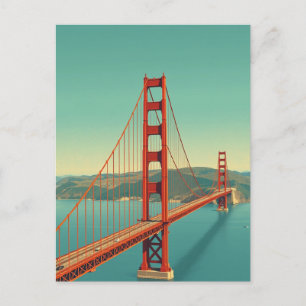 Golden Gate Bridge San Francisco Vintage Travel Postcard