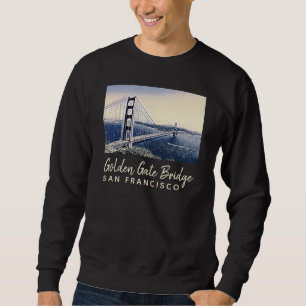 Golden Gate Bridge San Francisco Watercolor Art Sweatshirt
