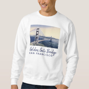 Golden Gate Bridge San Francisco Watercolor Art Sweatshirt