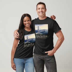 Golden Gate Bridge San Francisco Watercolor Art T-Shirt