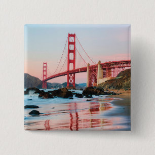 Golden gate bridge throw pillow 15 cm square badge