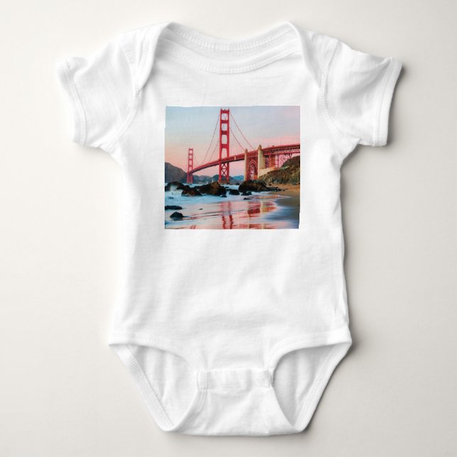 Golden gate bridge throw pillow baby bodysuit (Front)