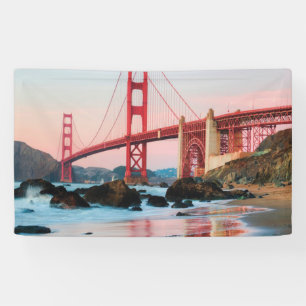 Golden gate bridge throw pillow banner