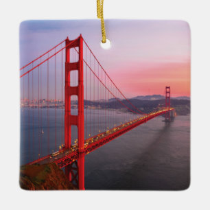 Golden gate bridge throw pillow ceramic ornament