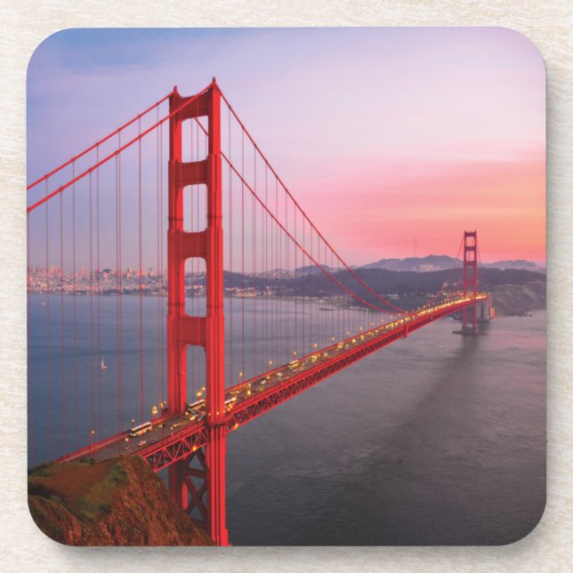 Golden gate bridge throw pillow coaster (Front)