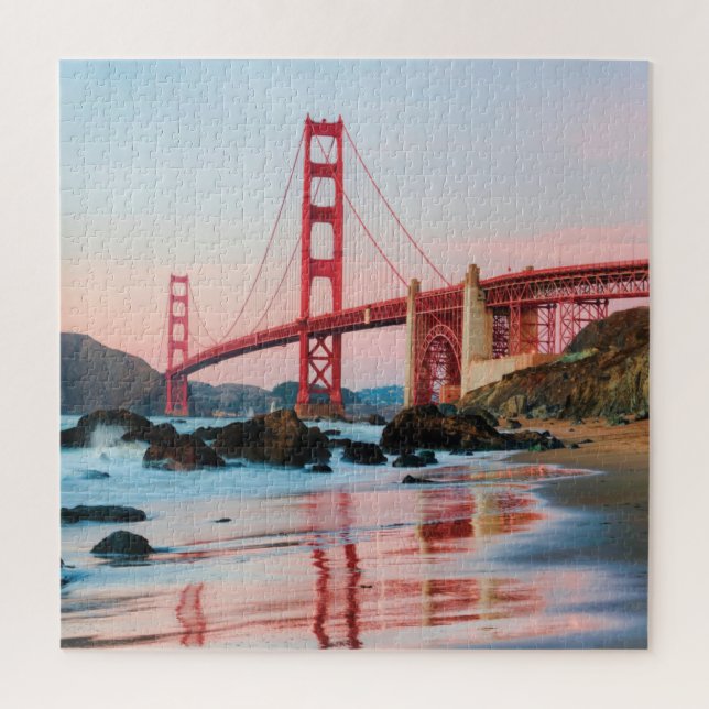 Golden gate bridge throw pillow jigsaw puzzle (Vertical)