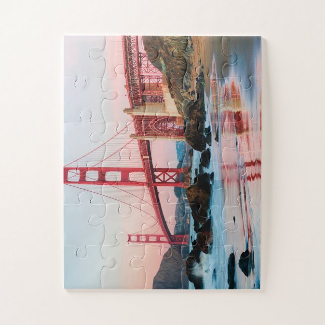 Golden gate bridge throw pillow jigsaw puzzle (Vertical)