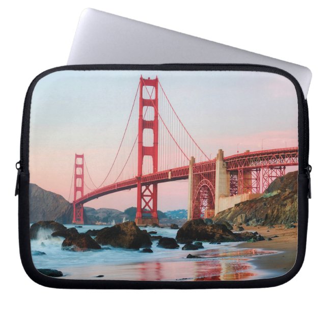 Golden gate bridge throw pillow laptop sleeve (Front)