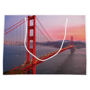Golden gate bridge throw pillow large gift bag