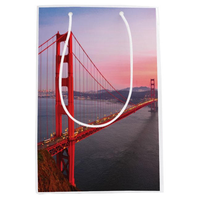 Golden gate bridge throw pillow medium gift bag (Front)