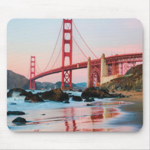 Golden gate bridge throw pillow mouse pad