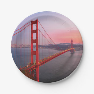 Golden gate bridge throw pillow paper plate