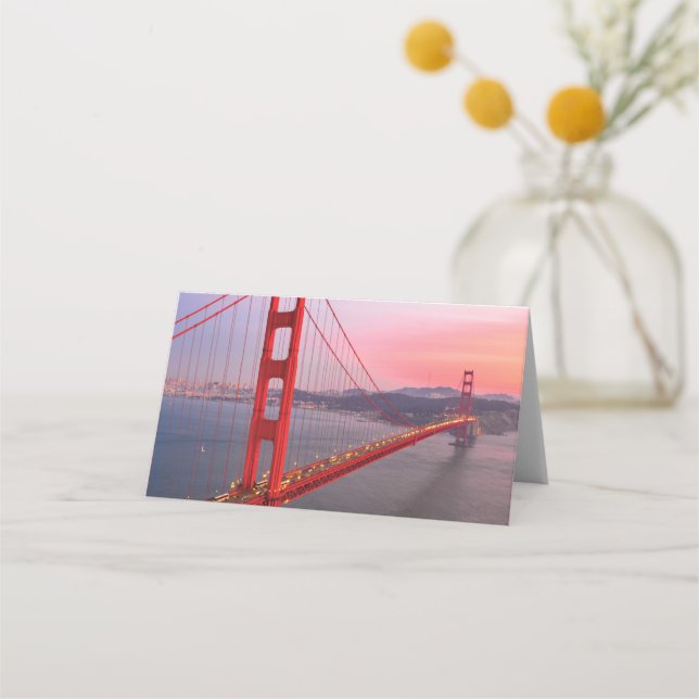 Golden gate bridge throw pillow place card (Front)