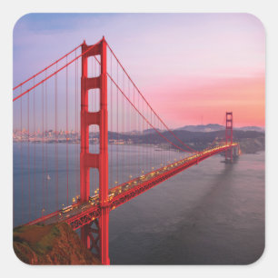 Golden gate bridge throw pillow square sticker