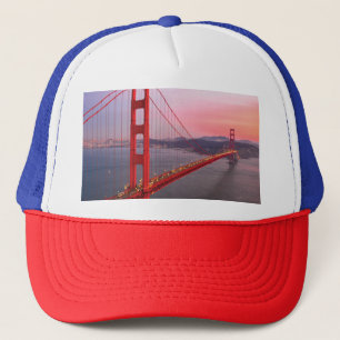 Golden gate bridge throw pillow trucker hat