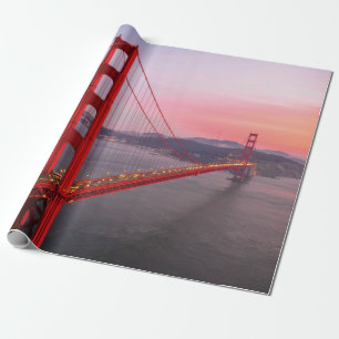Golden gate bridge throw pillow wrapping paper