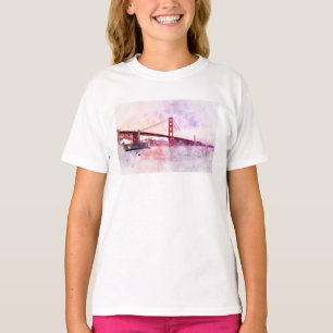 Golden Gate Bridge watercolor in San Francisco T-Shirt