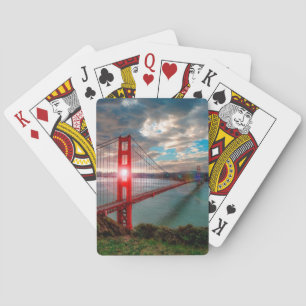 Golden Gate Bridge with Sun Shining through. Playing Cards