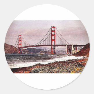 Golden Gate Classic Round Sticker