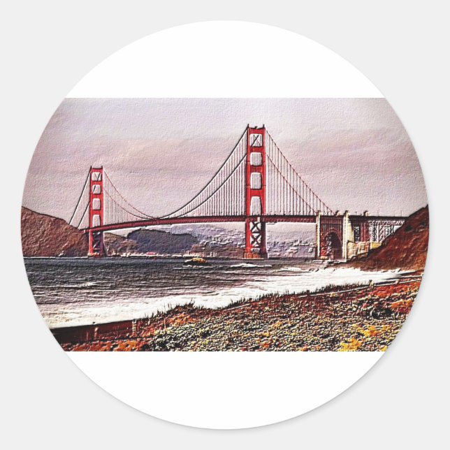 Golden Gate Classic Round Sticker (Front)