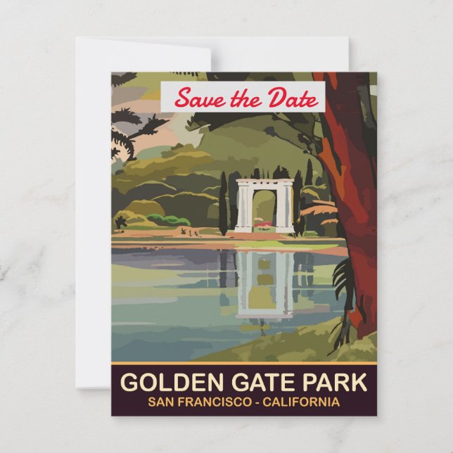 Golden Gate Park, San Francisco,  Save The Date (Front)
