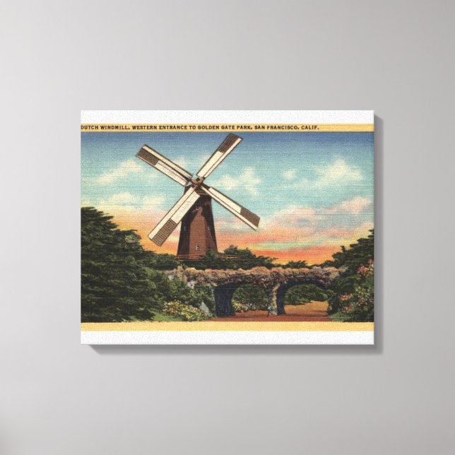 Golden Gate Park, the Dutch Windmill Canvas Print (Front)