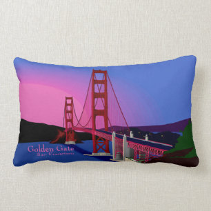 Golden Gate San Francisco At Night Lumbar Cushion