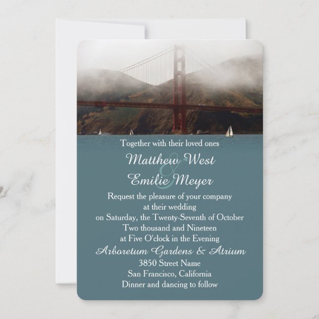 Golden Gate San Francisco Wedding Invitation (Front)