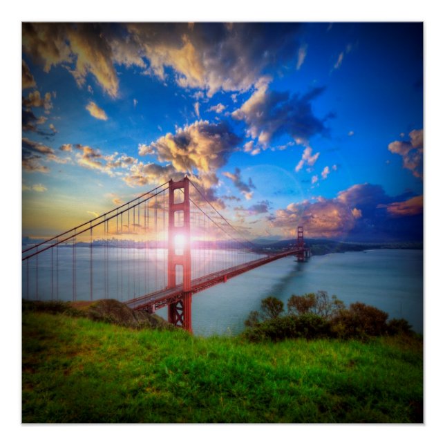 Golden Gate Sunrise Poster (Front)