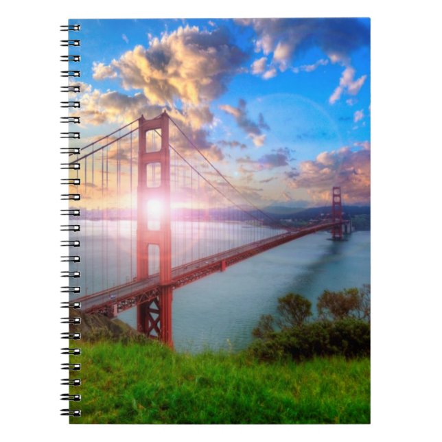 Golden Gate Sunrise Spiral Notebook (Front)