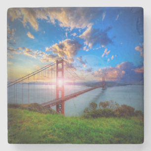 Golden Gate Sunrise Stone Coaster