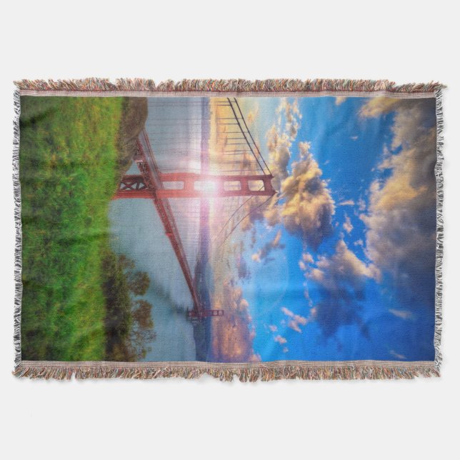 Golden Gate Sunrise Throw Blanket (Front)