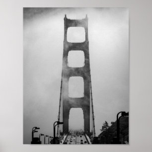 Golden Gate Traffic Shrouded in Fog -San Francisco Poster