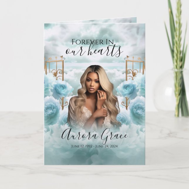 Golden Gates of Heaven Memorial Funeral Program  Programme (Front)