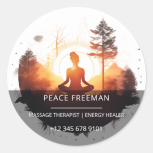 Golden Gateway Sunset Meditation Classic Round Sticker