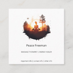 Golden Gateway Sunset Meditation Square Business Card