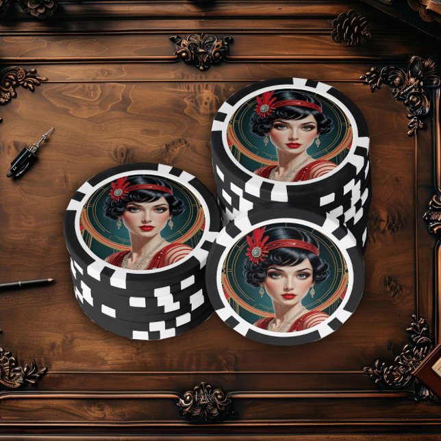 Golden Gatsby Glamour Poker Chips (Creator Uploaded)