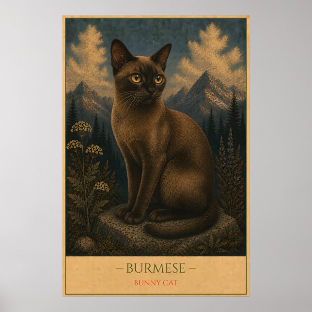 Golden Gaze: Burmese Cat Poster (Front)