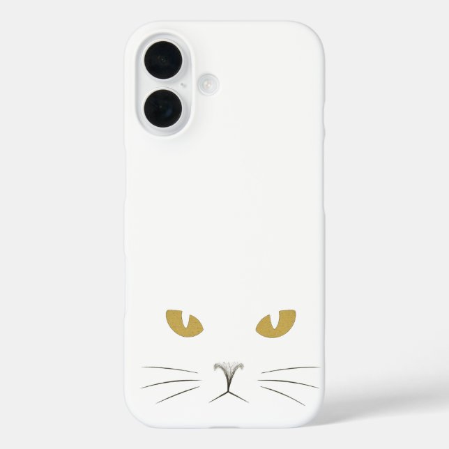 "Golden Gaze: Minimalist Cat Face Glow Case" Case-Mate iPhone Case (Back)