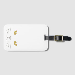 "Golden Gaze: Minimalist Cat Face Glow Case" Luggage Tag