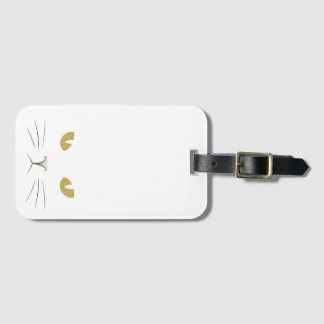 "Golden Gaze: Minimalist Cat Face Glow Case" Luggage Tag