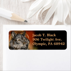 Golden Gaze Wolf Custom Label