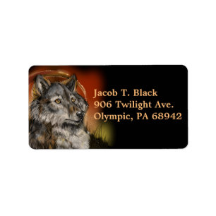 Golden Gaze Wolf Custom Label